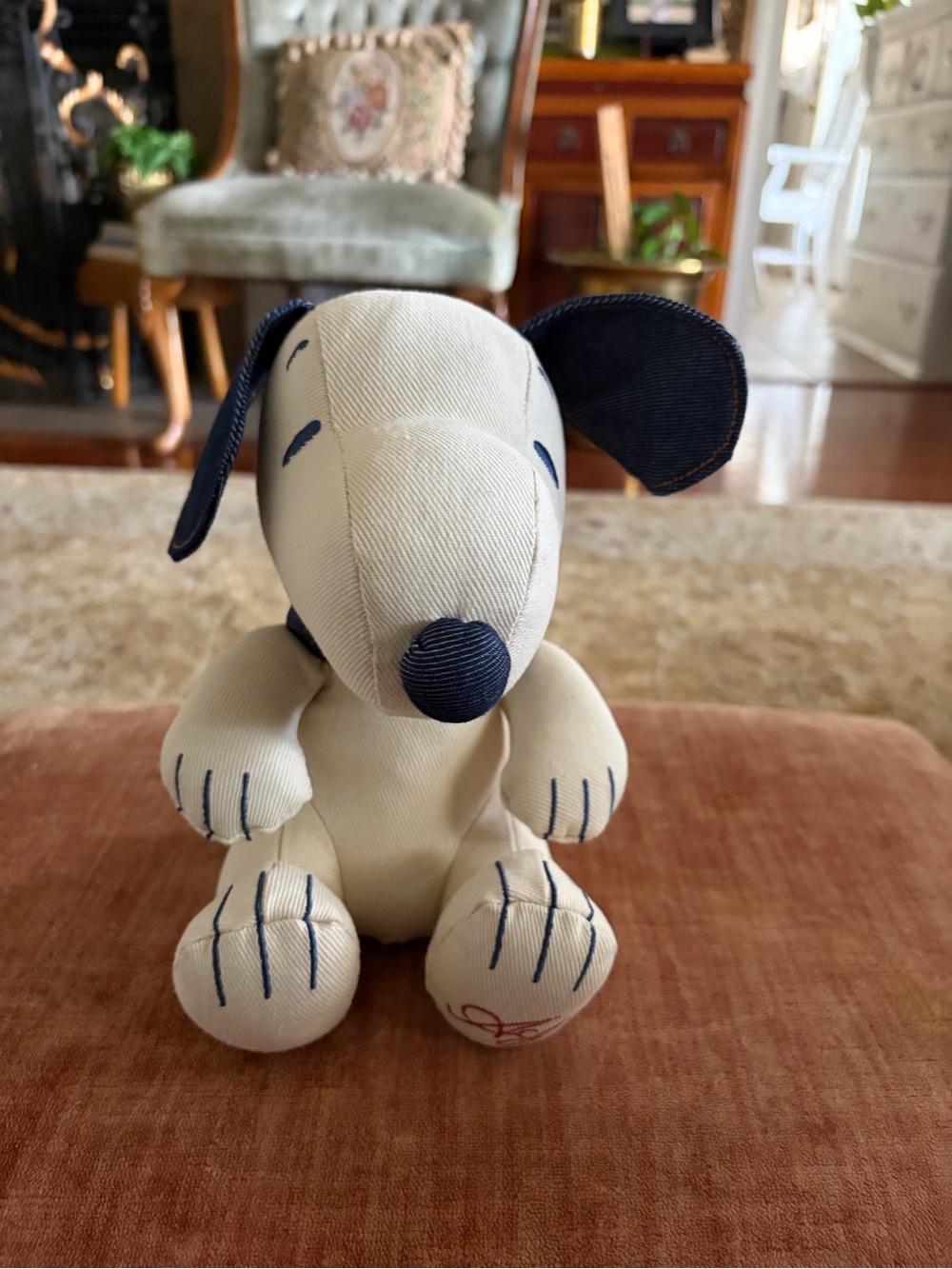American Eagle Snoopy - like new- denim gifts collectible stuffed animal dog